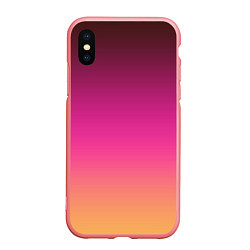 Чехол iPhone XS Max матовый Оранжево-пурпурный градиент