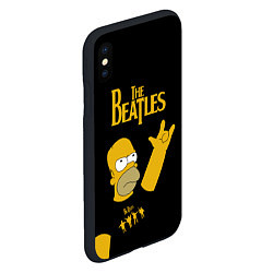 Чехол iPhone XS Max матовый The Beatles Гомер Симпсон Рокер, цвет: 3D-черный — фото 2