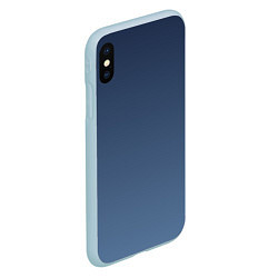 Чехол iPhone XS Max матовый Gradient Dark Blue, цвет: 3D-голубой — фото 2