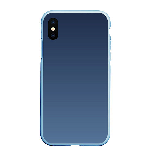 Чехол iPhone XS Max матовый Gradient Dark Blue / 3D-Голубой – фото 1