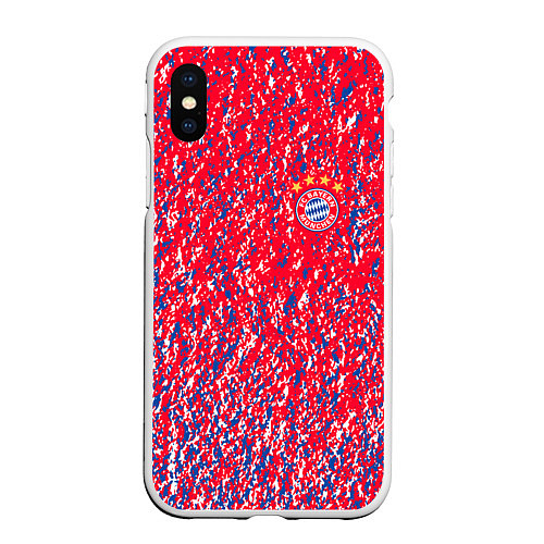 Чехол iPhone XS Max матовый Bayern munchen брызги красок / 3D-Белый – фото 1