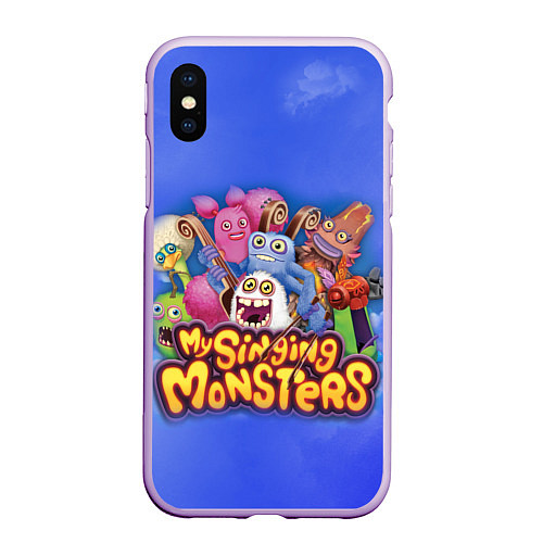 Чехол iPhone XS Max матовый My singing monsters поющие монстры / 3D-Сиреневый – фото 1