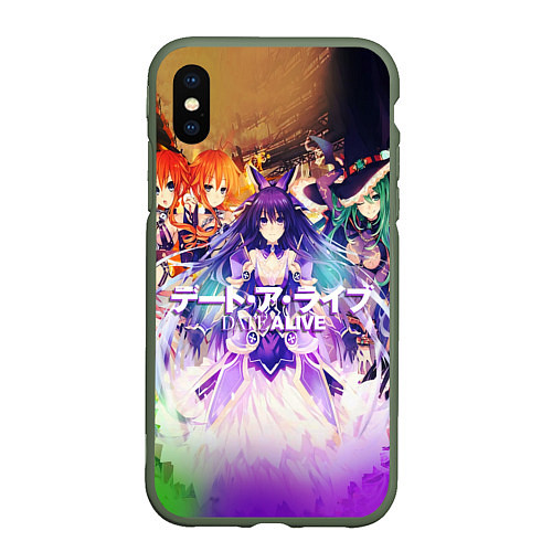 Чехол iPhone XS Max матовый Рандеву c жизнью Date A Live IV / 3D-Темно-зеленый – фото 1