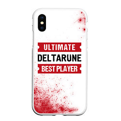 Чехол iPhone XS Max матовый Deltarune: красные таблички Best Player и Ultimate, цвет: 3D-белый