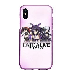 Чехол iPhone XS Max матовый Рандеву С Жизнью Date A Live, цвет: 3D-фиолетовый