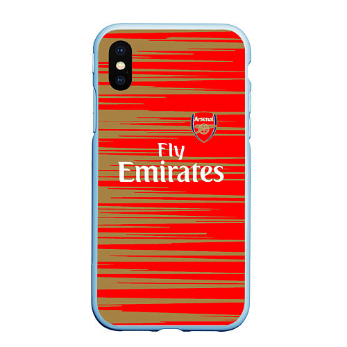 Чехол iPhone XS Max матовый Arsenal fly emirates / 3D-Голубой – фото 1