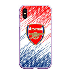 Чехол iPhone XS Max матовый Арсенал arsenal logo, цвет: 3D-сиреневый