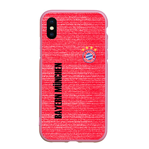 Чехол iPhone XS Max матовый BAYERN MUNCHEN БАВАРИЯ football club / 3D-Розовый – фото 1