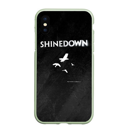 Чехол iPhone XS Max матовый The Sound of Madness Shinedown / 3D-Салатовый – фото 1