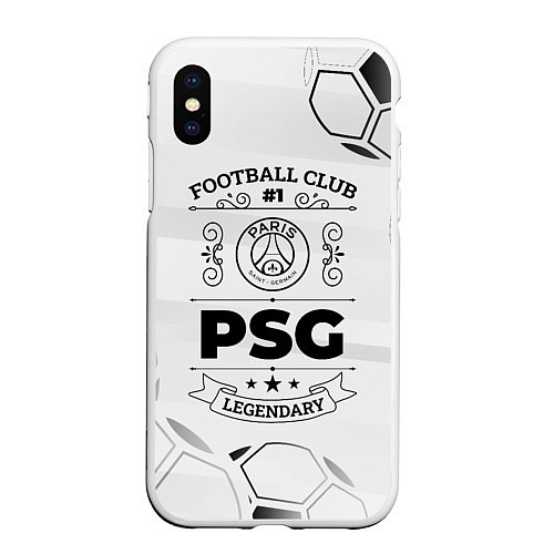 Чехол iPhone XS Max матовый PSG Football Club Number 1 Legendary / 3D-Белый – фото 1