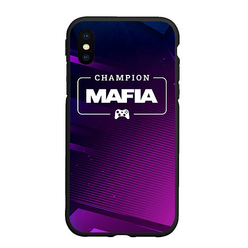 Чехол iPhone XS Max матовый Mafia Gaming Champion: рамка с лого и джойстиком н / 3D-Черный – фото 1