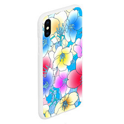 Чехол iPhone XS Max матовый Летний цветочный паттерн Fashion trend 2025, цвет: 3D-белый — фото 2