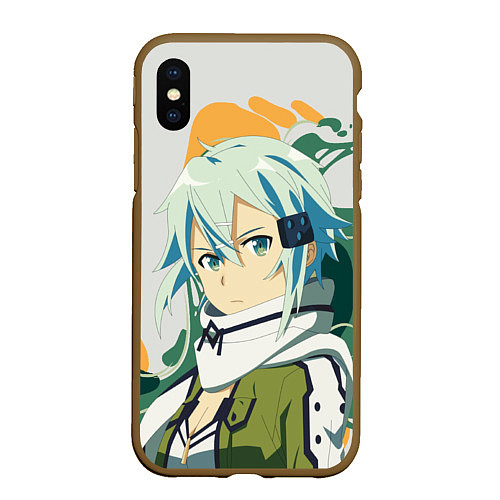 Чехол iPhone XS Max матовый Асада Сино -Sword Art Online / 3D-Коричневый – фото 1