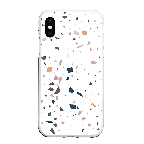 Чехол iPhone XS Max матовый TERRAZZO Theme / 3D-Белый – фото 1