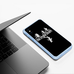 Чехол iPhone XS Max матовый Stranger Things The Upside Down, цвет: 3D-голубой — фото 2