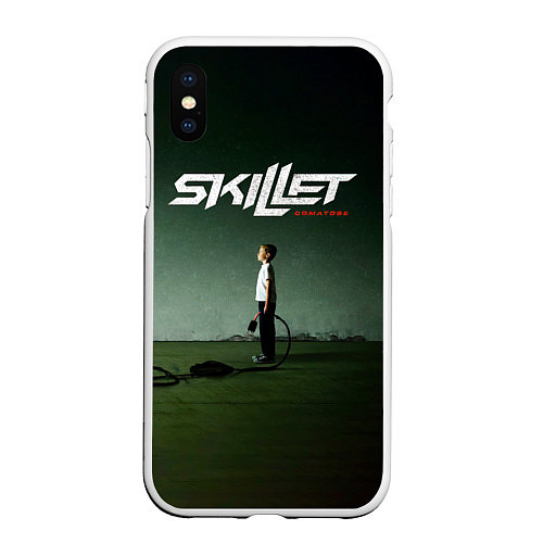 Чехол iPhone XS Max матовый Comatose - Skillet / 3D-Белый – фото 1