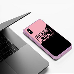 Чехол iPhone XS Max матовый BLACKPINK BIG LOGO, цвет: 3D-сиреневый — фото 2