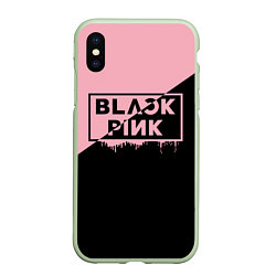 Чехол iPhone XS Max матовый BLACKPINK BIG LOGO, цвет: 3D-салатовый