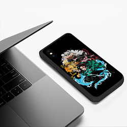 Чехол iPhone XS Max матовый КЛИНОК,РАССЕКАЮЩИЙ ДЕМОНОВ Kimetsu no Yaiba, цвет: 3D-черный — фото 2