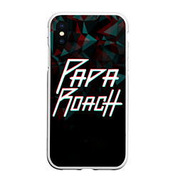 Чехол iPhone XS Max матовый Papa roach Glitch Big Logo