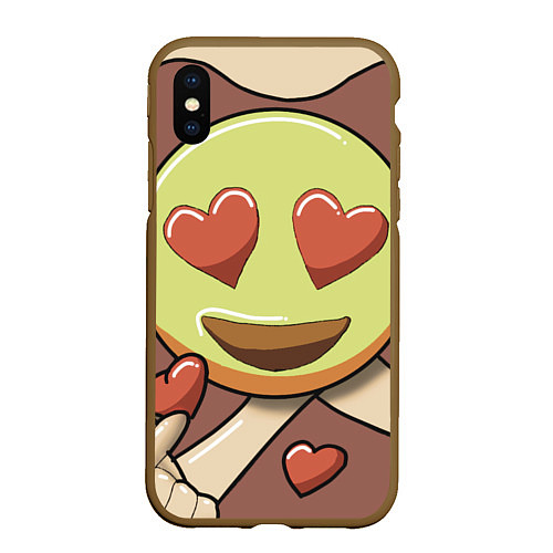 Чехол iPhone XS Max матовый LOVE- emotion collection / 3D-Коричневый – фото 1