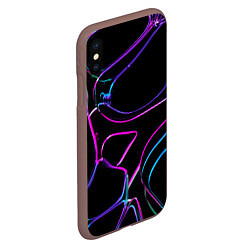 Чехол iPhone XS Max матовый Неоновые линзы во тьме - Фиолетовый, цвет: 3D-коричневый — фото 2