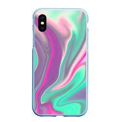 Чехол iPhone XS Max матовый Digital Wave, цвет: 3D-голубой