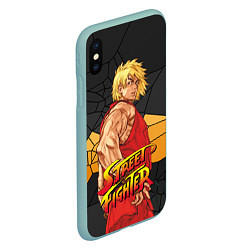 Чехол iPhone XS Max матовый Кен Мастерс - Street Fighter, цвет: 3D-мятный — фото 2