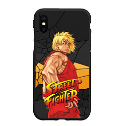 Чехол iPhone XS Max матовый Кен Мастерс - Street Fighter, цвет: 3D-черный