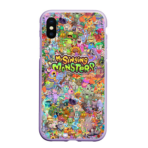 Чехол iPhone XS Max матовый MY SINGING MONSTERS ПЕРСОНАЖИ / 3D-Светло-сиреневый – фото 1