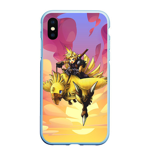 Чехол iPhone XS Max матовый Клауд Страйф из Final Fantasy / 3D-Голубой – фото 1