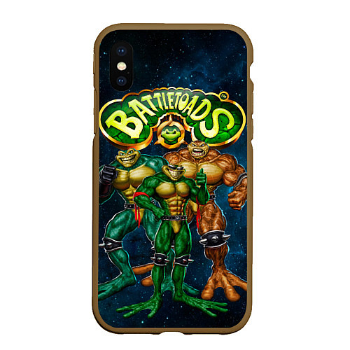 Чехол iPhone XS Max матовый Rare - Battletoads / 3D-Коричневый – фото 1