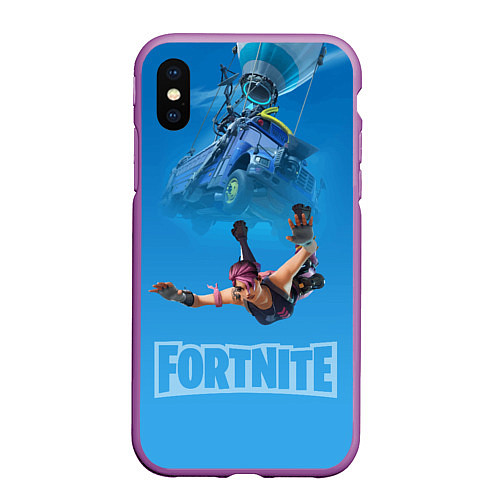 Чехол iPhone XS Max матовый Fortnite Vintage Ramirez Персонаж десантирование и / 3D-Фиолетовый – фото 1