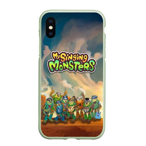 Чехол iPhone XS Max матовый My singing monsters САХАСЕМЬЯ / 3D-Салатовый – фото 1