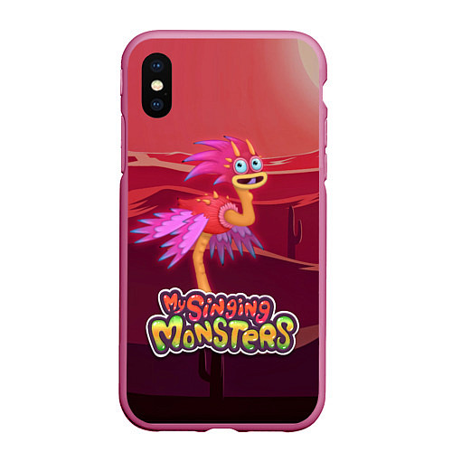 Чехол iPhone XS Max матовый My singing monsters СТРАВОК Yawstrich / 3D-Малиновый – фото 1