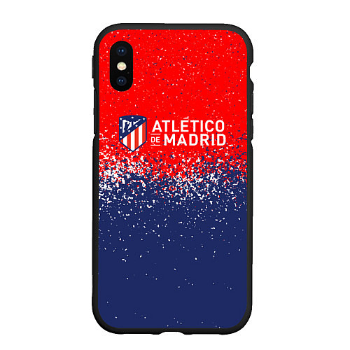 Чехол iPhone XS Max матовый Atletico madrid атлетико мадрид брызги красок / 3D-Черный – фото 1