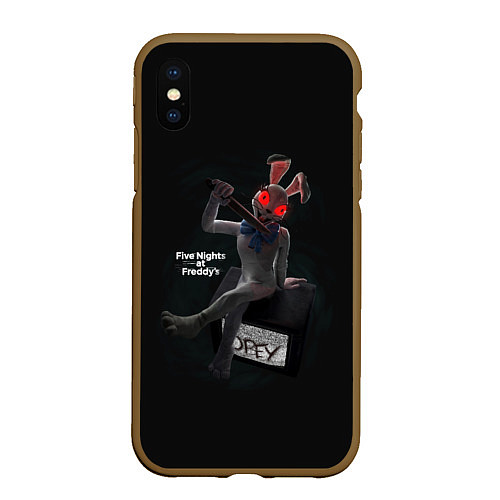 Чехол iPhone XS Max матовый Five Nights at Freddys: Security Breach game Ванни / 3D-Коричневый – фото 1