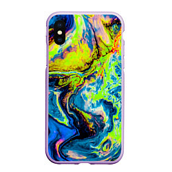 Чехол iPhone XS Max матовый The Poisonous Palette, цвет: 3D-сиреневый