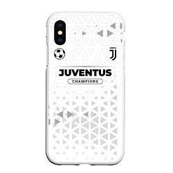 Чехол iPhone XS Max матовый Juventus Champions Униформа, цвет: 3D-белый