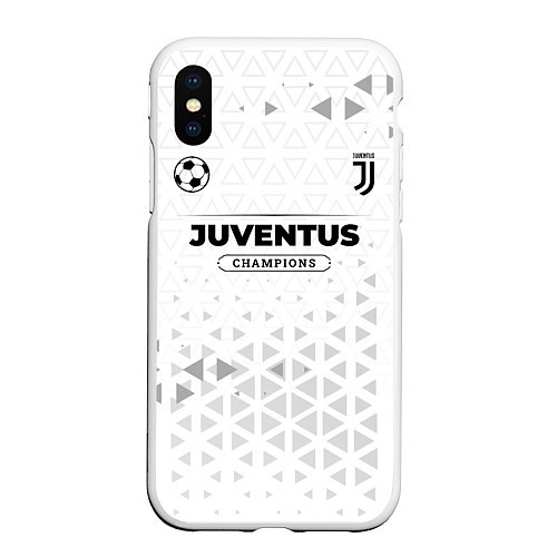Чехол iPhone XS Max матовый Juventus Champions Униформа / 3D-Белый – фото 1