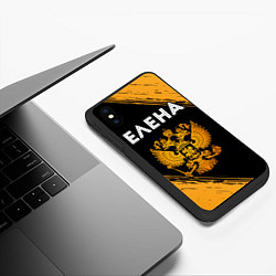 Чехол iPhone XS Max матовый Имя Елена и зологой герб РФ, цвет: 3D-черный — фото 2