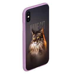 Чехол iPhone XS Max матовый Maine cat, цвет: 3D-сиреневый — фото 2