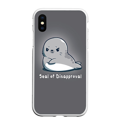 Чехол iPhone XS Max матовый Seal of Disapproval / 3D-Белый – фото 1