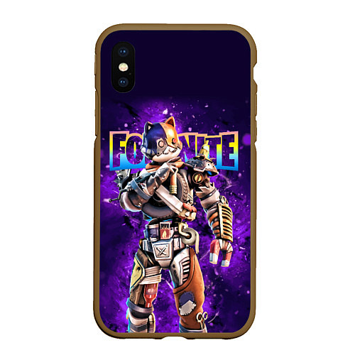 Чехол iPhone XS Max матовый Fortnite Catbash Character Video game / 3D-Коричневый – фото 1