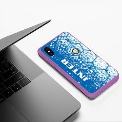 Чехол iPhone XS Max матовый Inter соты, цвет: 3D-фиолетовый — фото 2