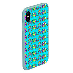 Чехол iPhone XS Max матовый RAINBOW AND CUBE, цвет: 3D-мятный — фото 2