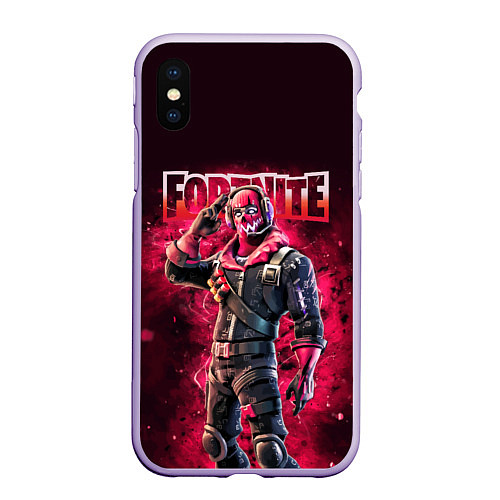 Чехол iPhone XS Max матовый Fortnite Raptor Skin Video game / 3D-Светло-сиреневый – фото 1