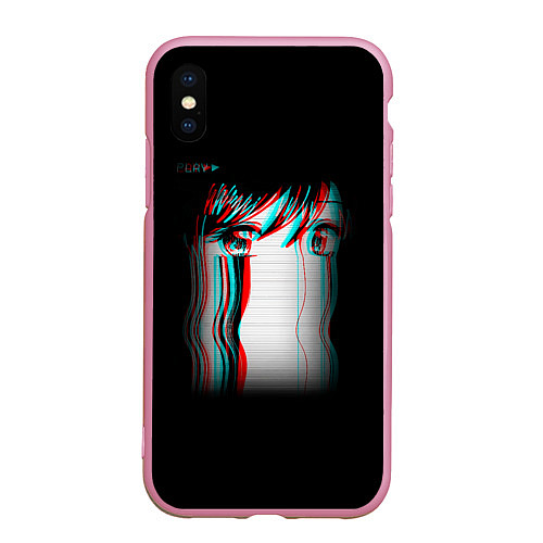 Чехол iPhone XS Max матовый Sad Neon Girl / 3D-Розовый – фото 1
