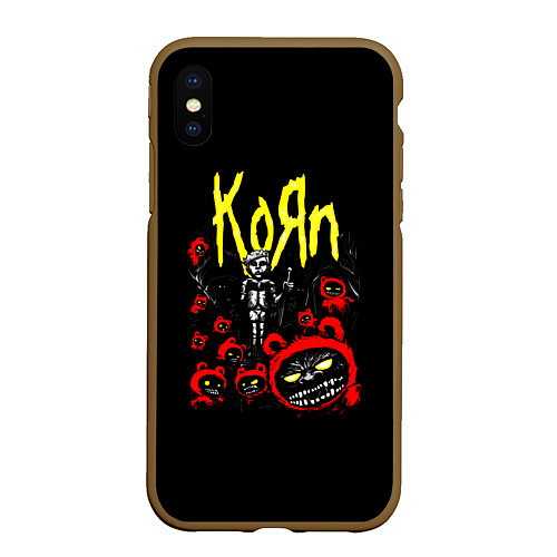 Чехол iPhone XS Max матовый KoЯn - Korn / 3D-Коричневый – фото 1
