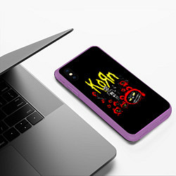 Чехол iPhone XS Max матовый KoЯn - Korn, цвет: 3D-фиолетовый — фото 2